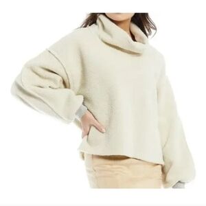 Free People Women's Elk MountainFleece Pullover Sweater Opal Silk\yory S Big